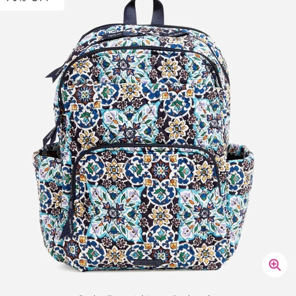 Vera Bradley Essential large back pack new Lisbon medallion cool new
